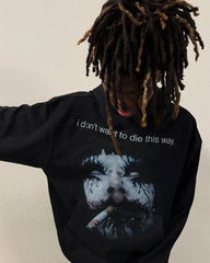 Gothic Cartoon Letter Oversized Hoodie