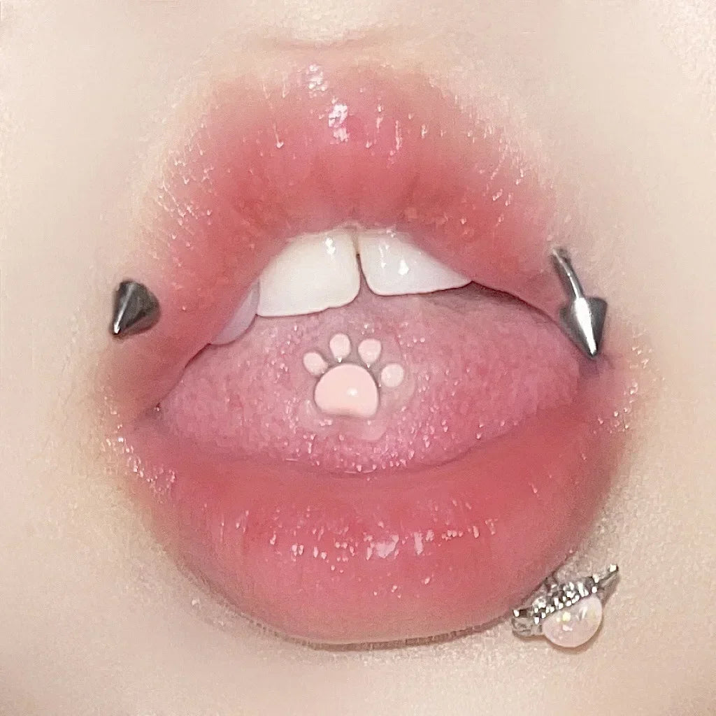 Color Changing Dog Paw Bear Paw Tongue Ring Main image