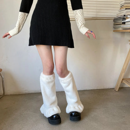 Gothic Fur Zebra Pattern Harajuku Sock