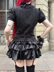Gothic Lace Short Sleeve Blouse