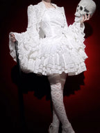 Gothic Horn Sleeve Ruffled Blouse