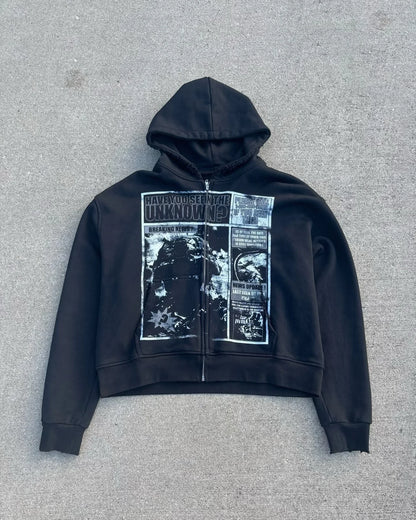 Gothic Cartoon Print Pullover Hoodie