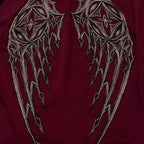 Gothic Red Oversize Zipper Hoodie