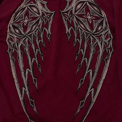 Gothic Red Oversize Zipper Hoodie