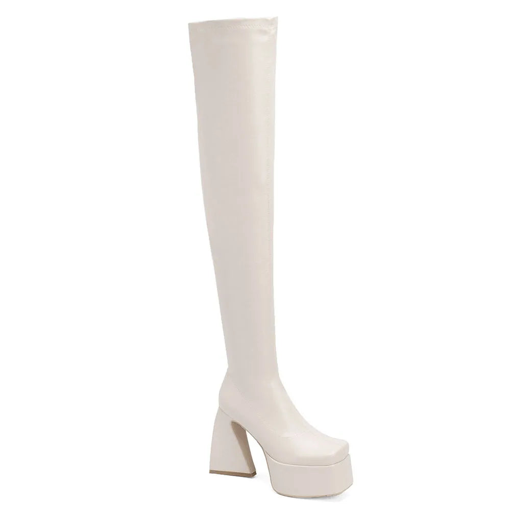High Heeled Over The Knee Platform Winter Boot