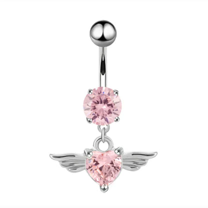 Butterfly Heart Dangle Gothic Belly Ring