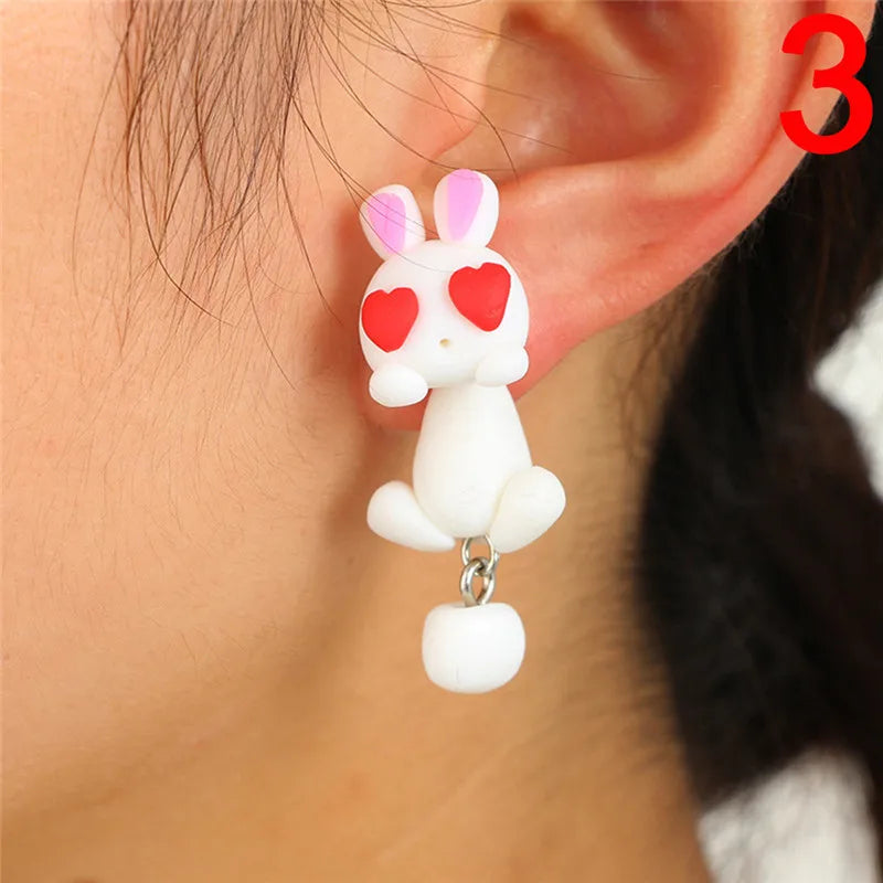 Halloween Black Spider Charm Stud Earring
