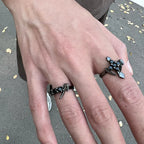 Crystal Cross Punk Gothic Ring