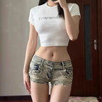 Skinny Low-Rise Denim Short