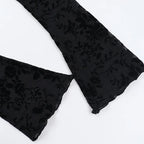 Slim Fit Ruffle Mesh Top