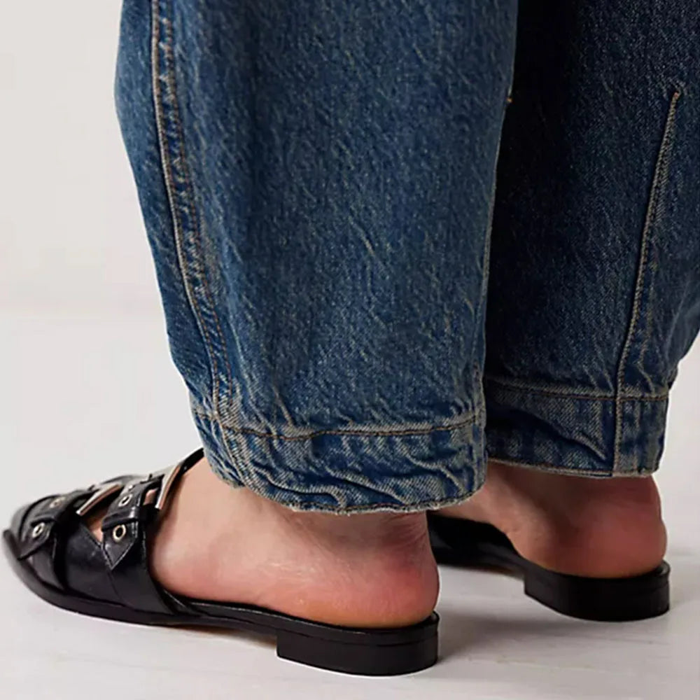 Trendy Designer Platform Pumps Leather Flat