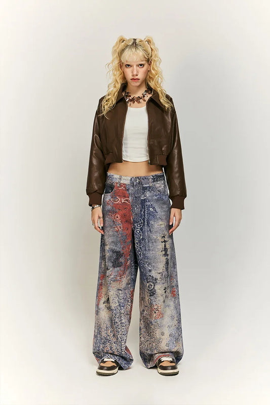 Digital Print Gothic Denim Pant