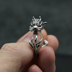 Blue Dragon Gothic Ring