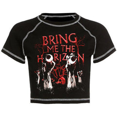 Vintage Gothic Letter Print Cotton T-shirt