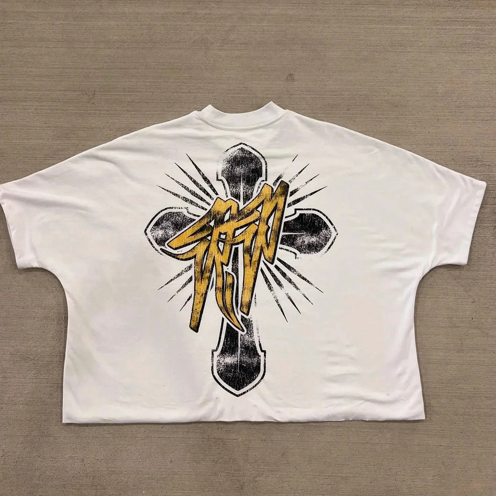 Retro Art Graphic Cotton Oversized T-shirt