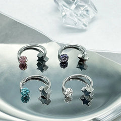 Shiny Planet Opal Chain Lip Stud