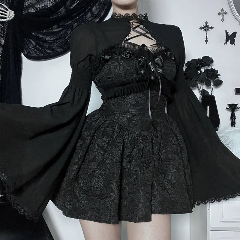 Elegant Lace Up Chiffon Blouse
