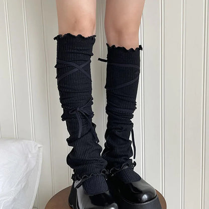 Gothic Punk Ballet Strappy Calf Sock