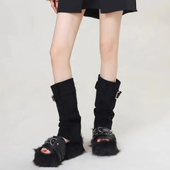 Y2K Gothic Buckle Platform Sandal