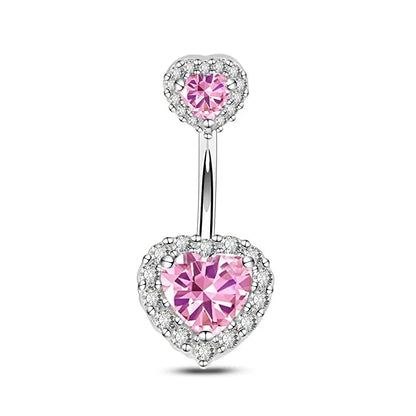 Heart Crystal Dangle Gothic Belly Ring
