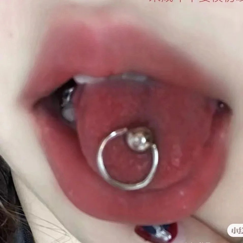 Circle Buckle Stainless Steel Chain Tongue Ring