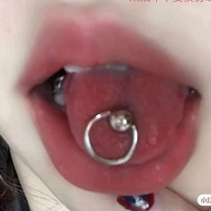 Circle Buckle Stainless Steel Chain Tongue Ring