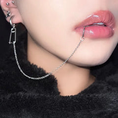 Chain-Linked Hinged Anime Lip Stud