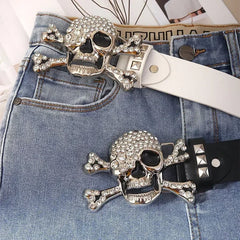 Rivet Gothic Wide Punk Rock Skull Belt