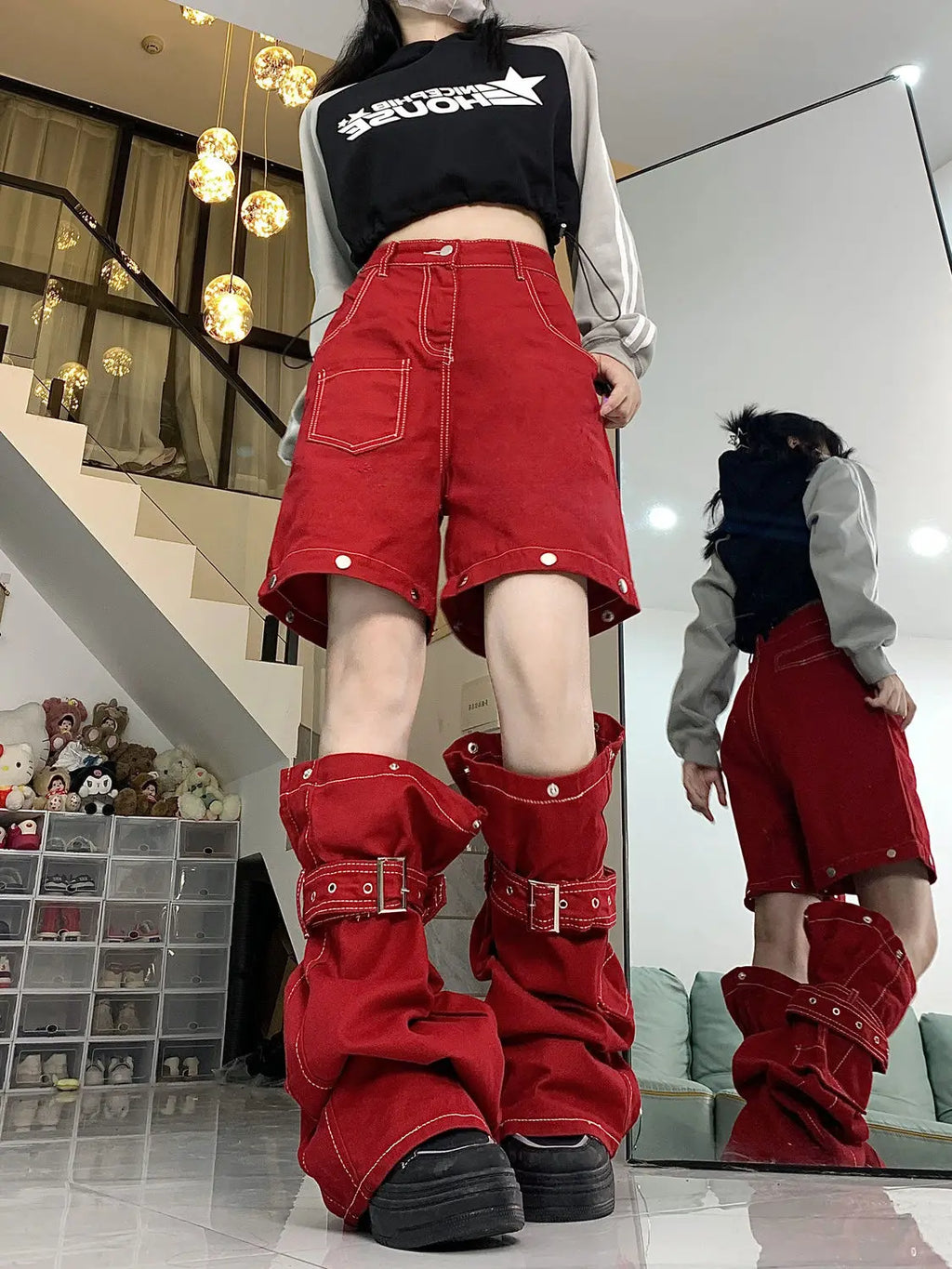 Retro Gothic Splicing Cargo Pant