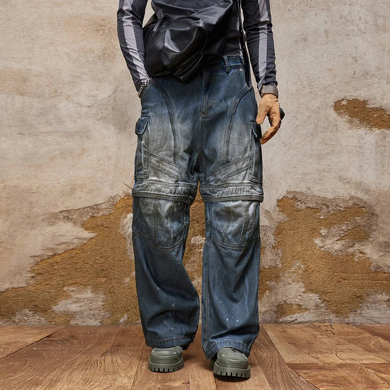 Retro Gothic Multi-Pocket Denim Pant Main image