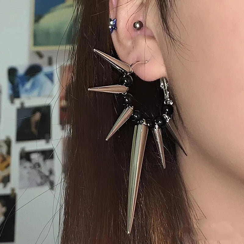 Grunge Rivet Hoop Metal Earring