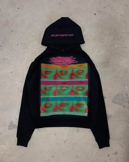 Gothic Grunge Graphic Print Hoodie