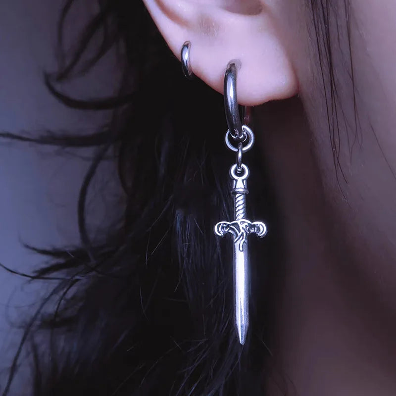 Gothic Vintage Sword Cross Dagger Earring Main image