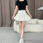 Rivet Pleated A-line Street Skirt