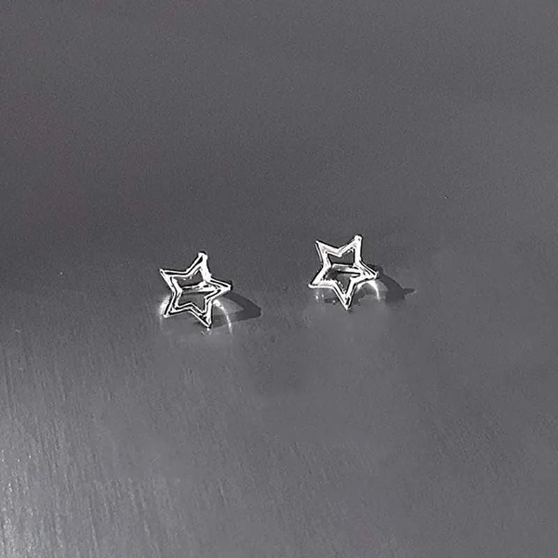 Hollow Pentagonal Star Asterism Stud Earring