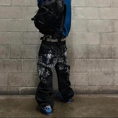 Gothic Skull Geometry Loose Pant