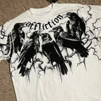 Letter Print Gothic Cotton T-shirt