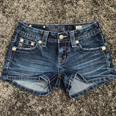Cartoon Embroidery Denim Short