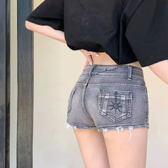 Tassel Distressed Denim Short