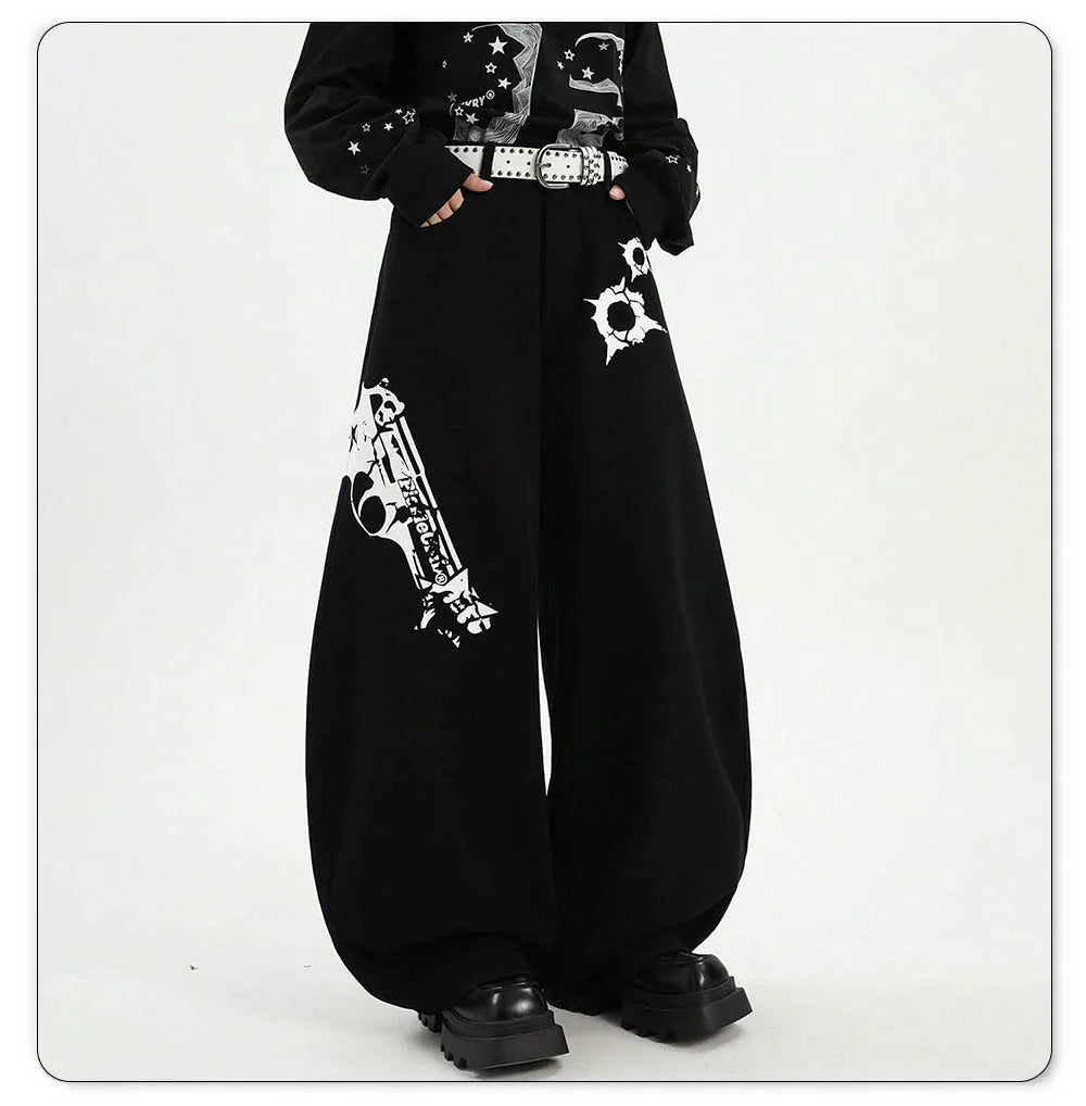 Pistol Print Wide Leg Pants Main image