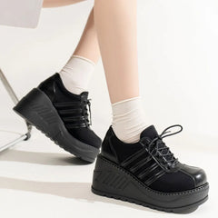 Vintage Gothic Lace-Up Platform Sneaker