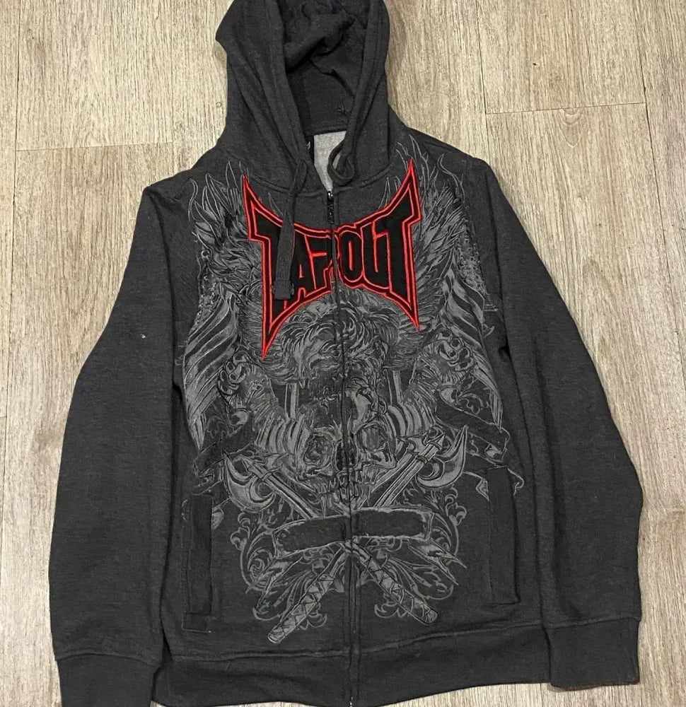 Gothic Skull Print Punk Hoodie