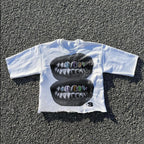 Hip Hop Teeth Graphic Cotton Oversized T-shirt
