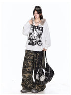 Vintage Print Hooded Coat