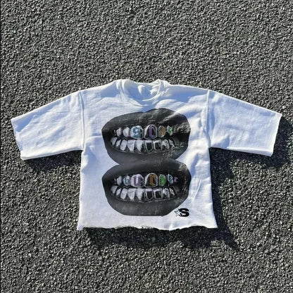 Gothic Cartoon Graphic Cotton Oversized T-shirt