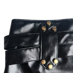 Vintage Belted PU Shorts
