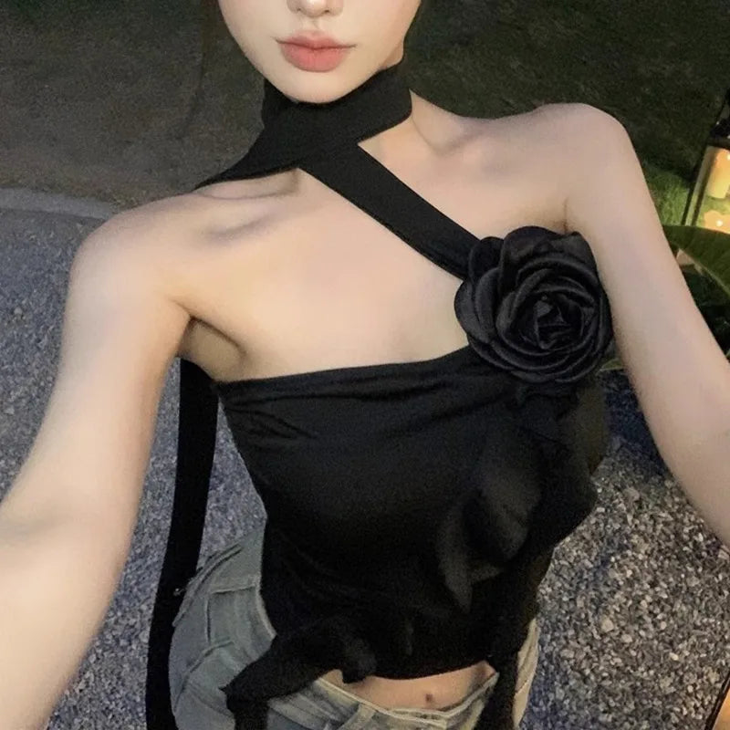 Solid Color Slim Camisole Crop Top