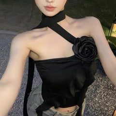 Solid Color Slim Camisole Crop Top