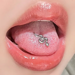 Punk Stainless Steel Snake Animal Tongue Ring