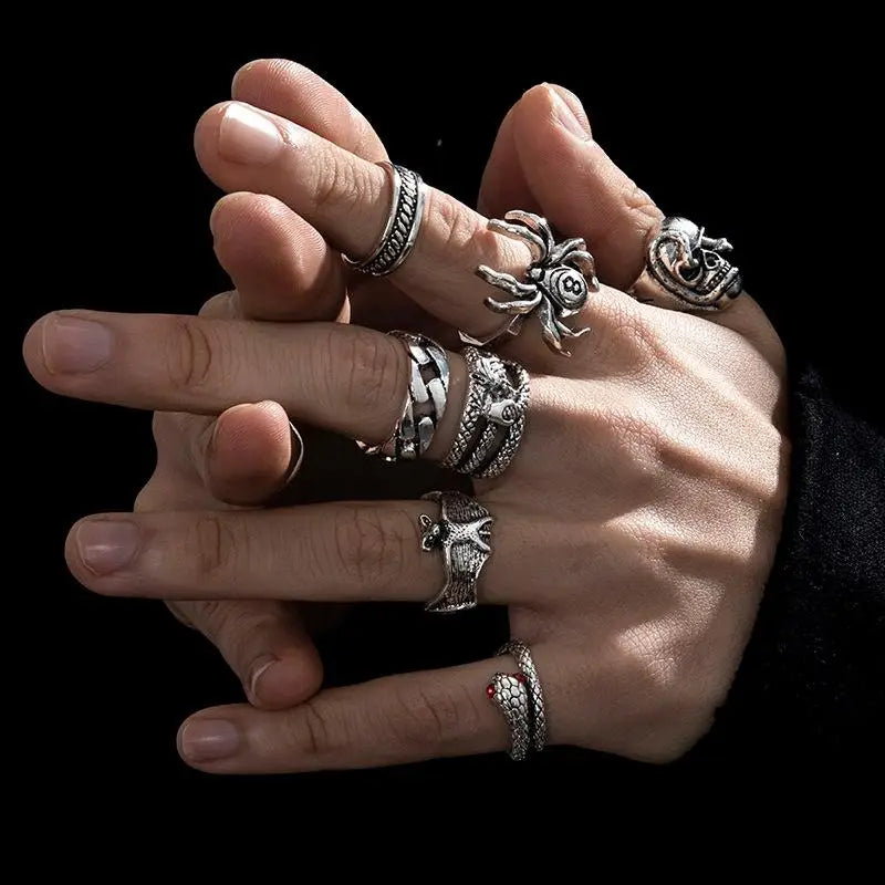 Punk Poker Skeleton Gothic Billiards Ring